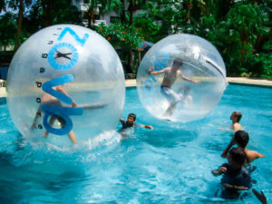 see through balls on water
