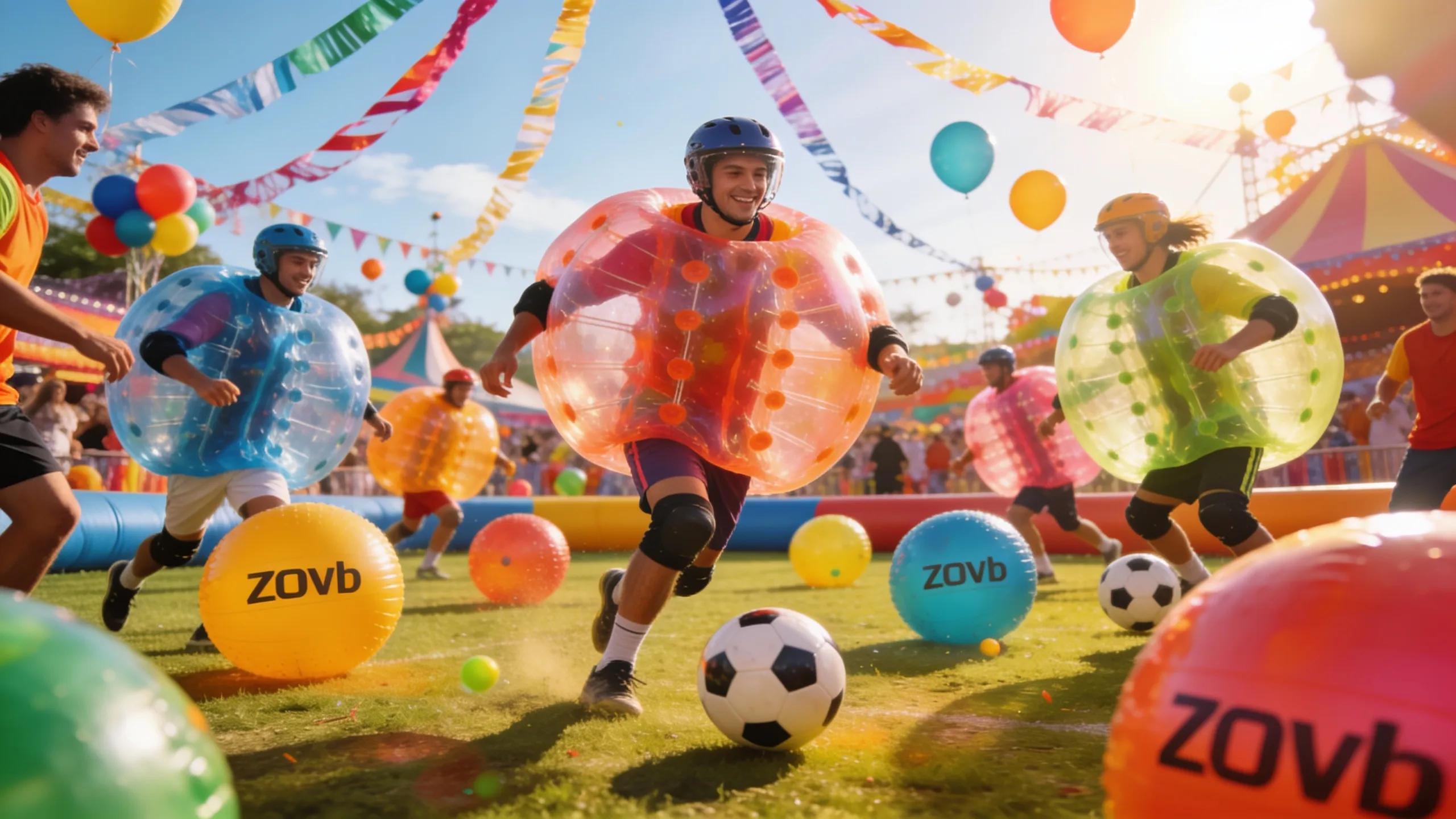 Carnival sports event showcasing AI-driven games with enthusiastic participants enjoying activities.